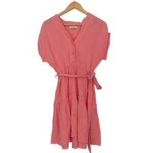 stark Gauze Fit Flare Mini Dress V-Neck Saint Bart Dress